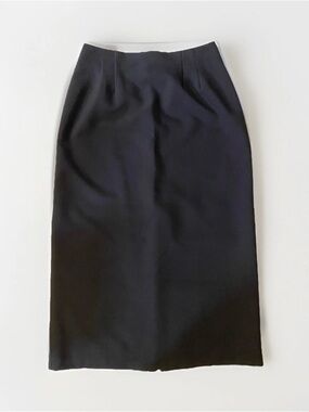 Briggs size 12 VTG long black USA career back slit lined skirt